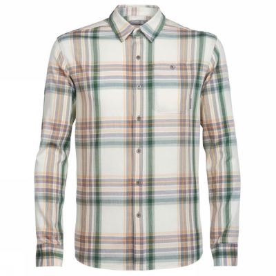 Camisa Icebreaker Compass Manga Larga Hombre Verde - Chile VTN829510